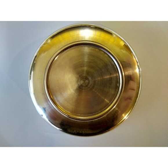 Decorative Korean Brass Ashtray w/ Removable Lid (Made in the Republic of Korea) - Picture 9 of 11